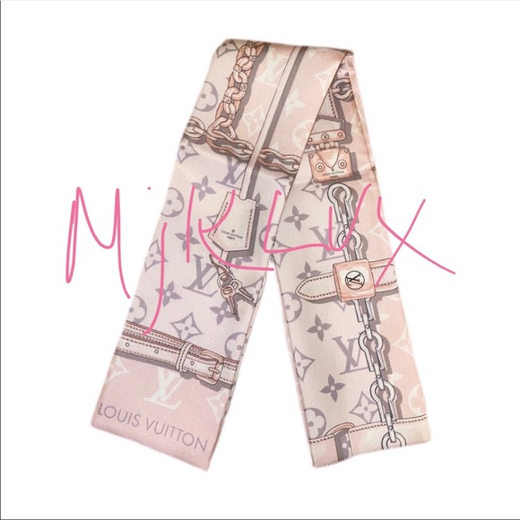 LOUIS VUITTON Confidential Silk Monogram Bandeau Light Pink